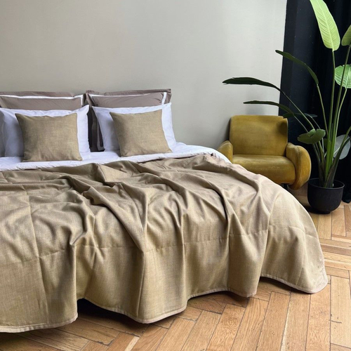 Покрывало Бохо 215х240 | горчичный