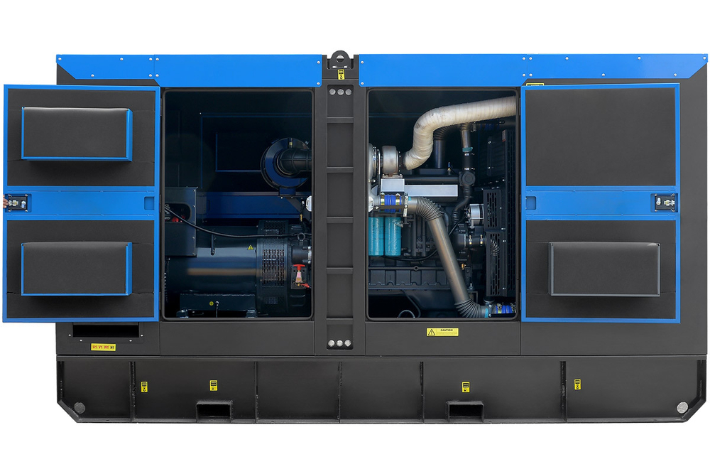 Дизельный генератор ТСС ЭД-250-Т400 в шумозащитном кожухе на прицепе