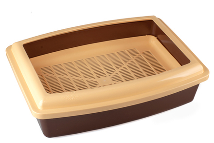 Туалет для кошек Премиум "ГЛУБОКИЙ ПОЛНЫЙ КОМПЛЕКТ" (Венге/Сливки) ВАКА 430*325*120