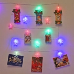 Гирлянда для дома 4,0 м 20 ламп LED с насадками ЗВЕЗДА Прищепка, прозрач.провод, Мультицвет