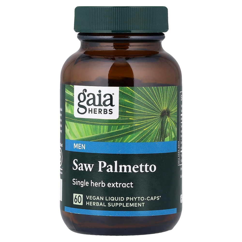 Gaia Herbs, сереноя, для мужчин, 60 веганских капсул Liquid Phyto-Caps
