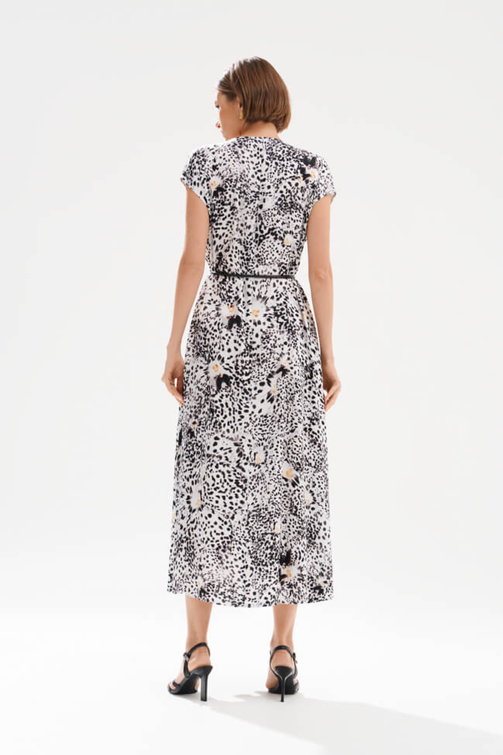 51764 Платье женское (черно-молочный принт)