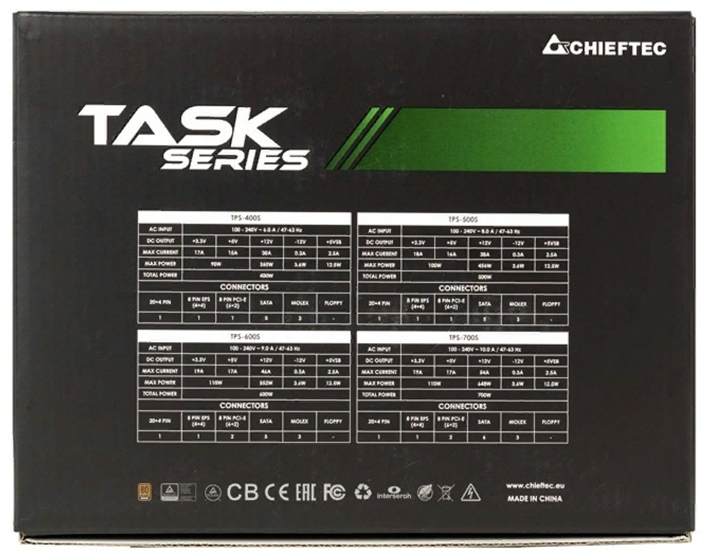 Блок питания Chieftec Task TPS-600S 600W