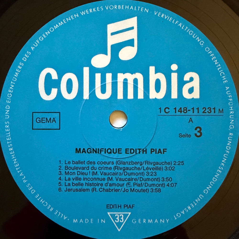 Edith Piaf ‎– Magnifique Edith Piaf 2LP (Германия) Т