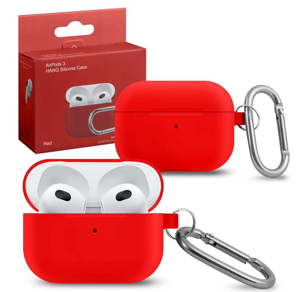 Чехол для APods 3 Hang Silicone (Red) с карабином