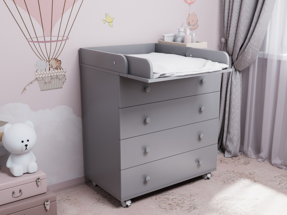 Комод Nova 2 в 1 800/4 цвет серый