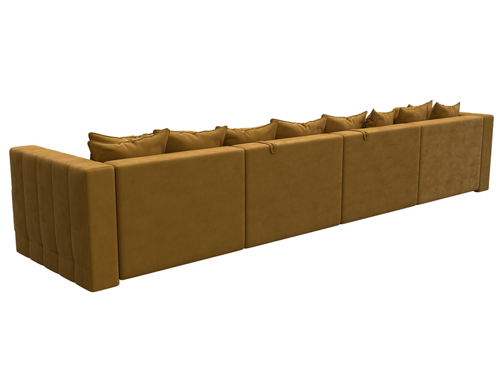 Диван П-образный Лига-052 НПБ Лонг, BRUT 10 ВЕЛЮР желтый