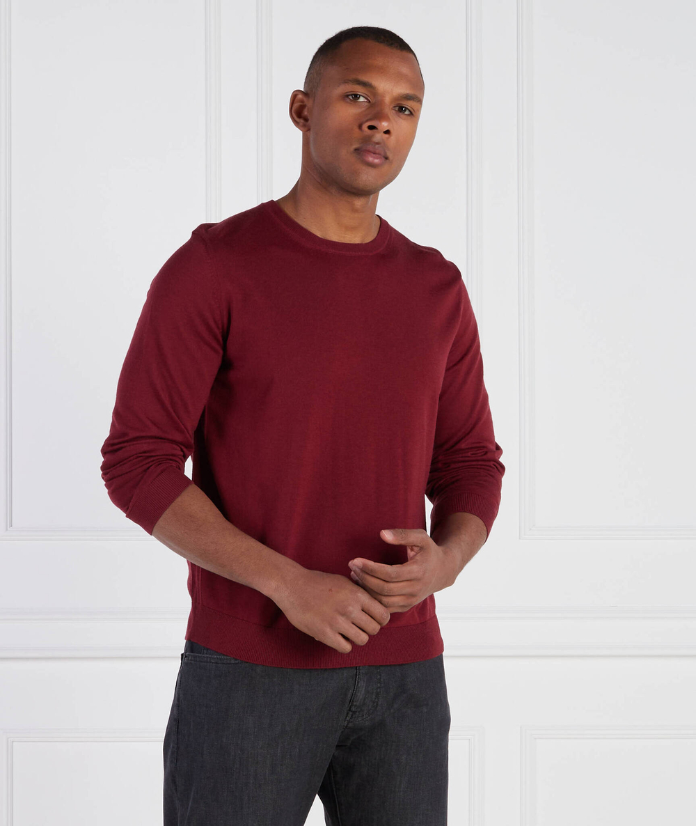 Хлопковый свитер leno-p BOSS BLACK - бордовый(50468239)