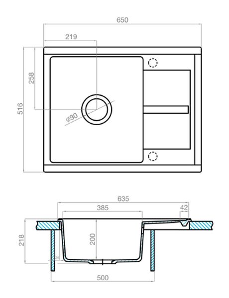 Кухонная мойка AQUATON Делия 65 Терракот