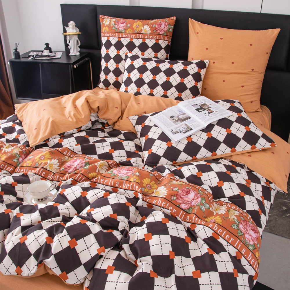 КПБ Сатин 100% хлопок C588, 2 спальный, наволочки 50-70 2 шт