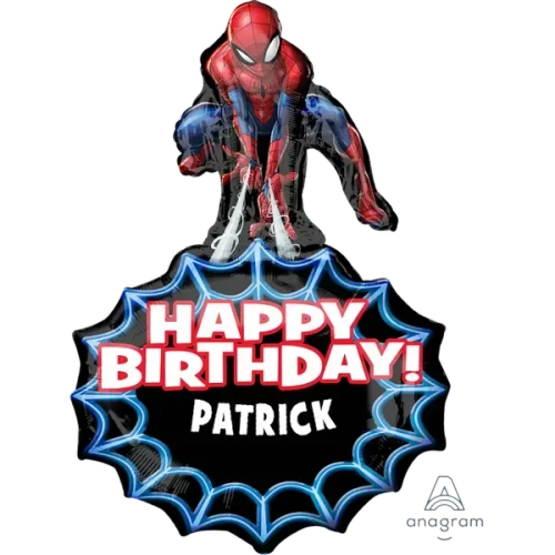 Фигура Человек паук Happy Birthday с паутиной 28'' К