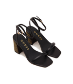 Кожаные босоножки на каблуке Guess - черный(FLJGEL LEA03)