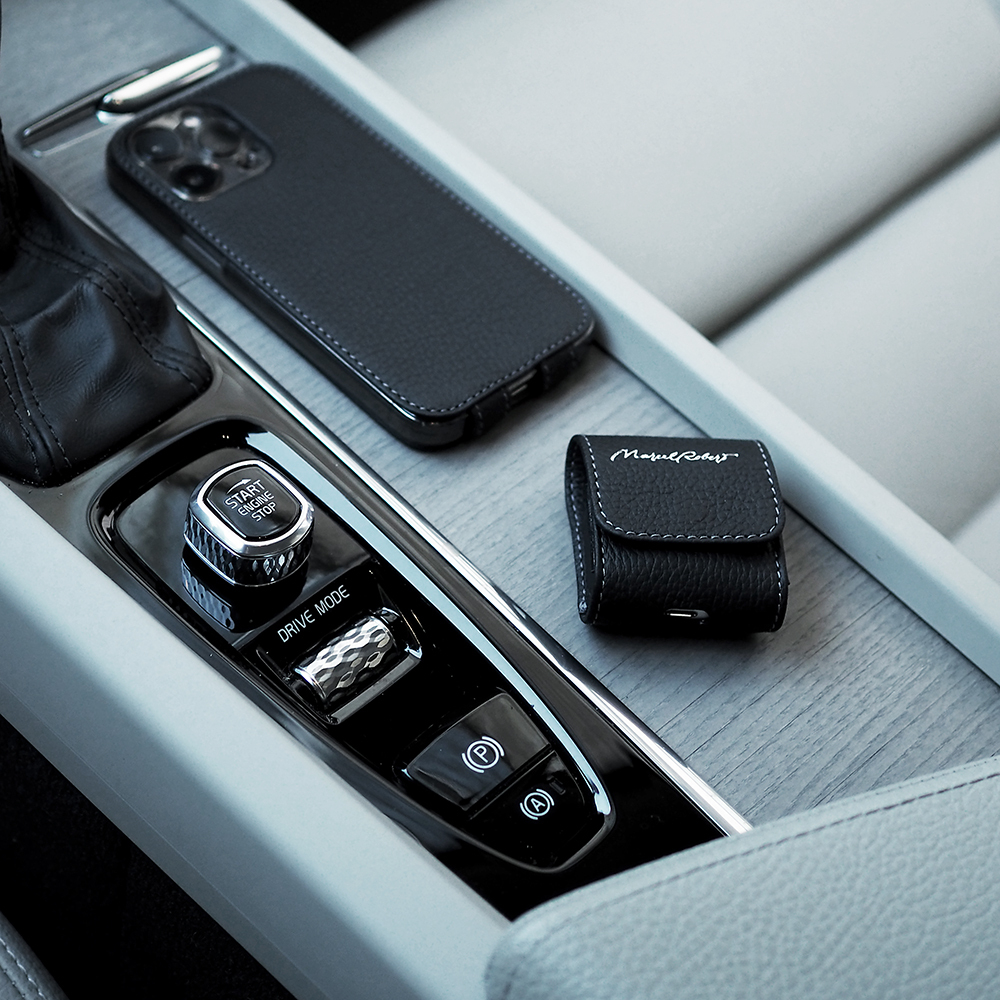 Чехол для iPhone 14 Pro из кожи теленка, цвета черный