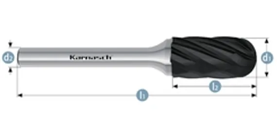 Борфреза твердосплавная Karnasch форма G, 3х14х3х38 мм, насечка HP-7 по алюминию, без покрытия, арт. 11.3065-015