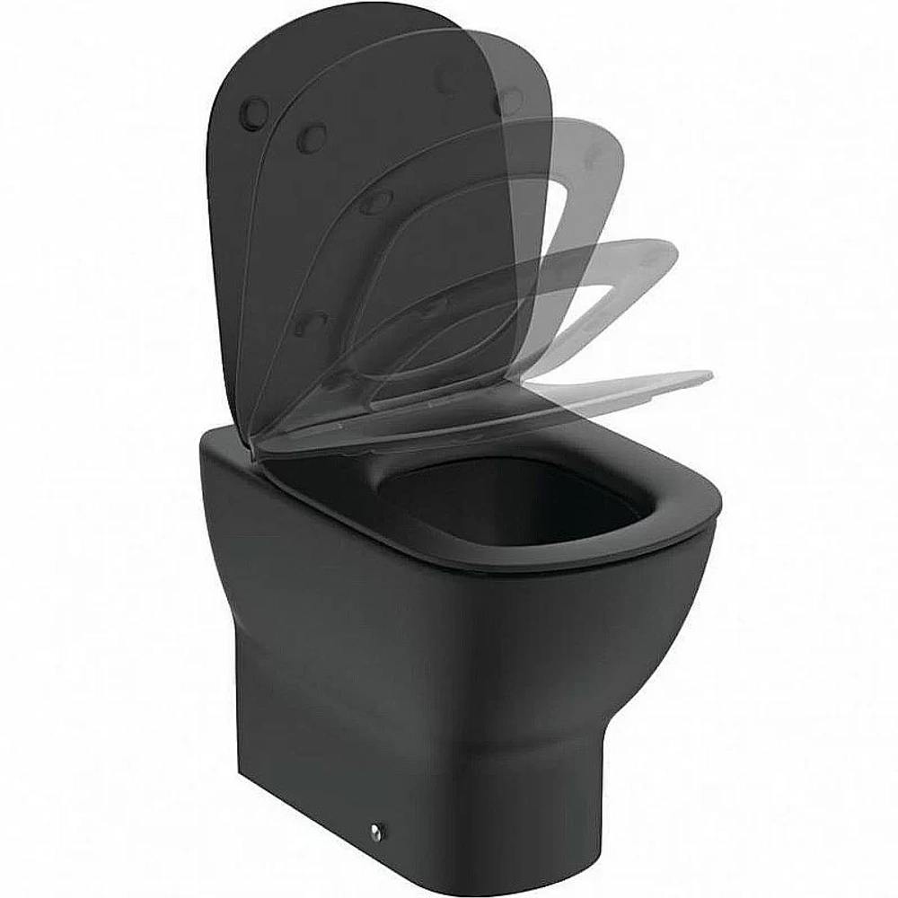 Унитаз приставной Ideal Standard TESI T0077V3 черный матовый, безободковый