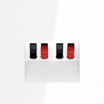 Розетка акустическая встраиваемая VOLTUM S70 4-местная, (белый глянцевый)