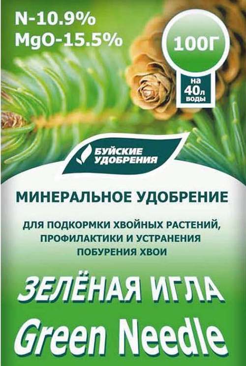 УДОБРЕНИЕ БУЙСКИЕ УДОБРЕНИЯ ЗЕЛЕНАЯ ИГЛА 100Г