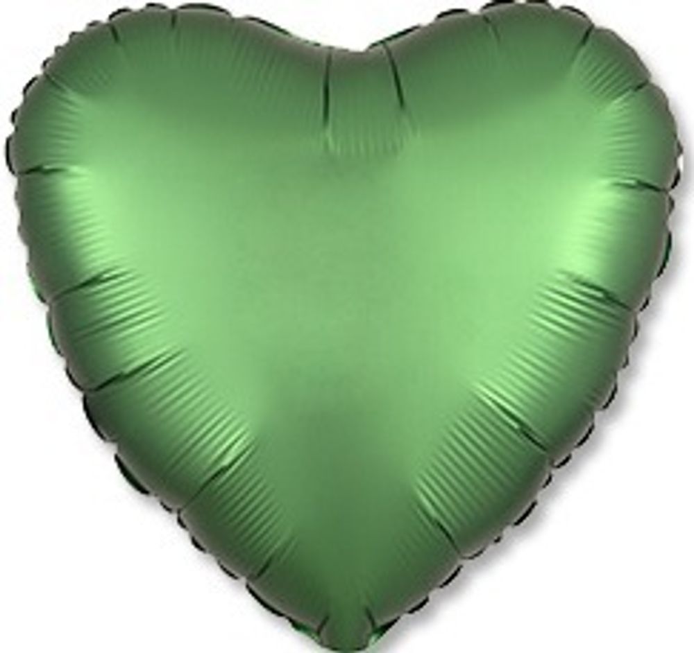 Сердце &quot;Зеленое сатин&quot; 46 см