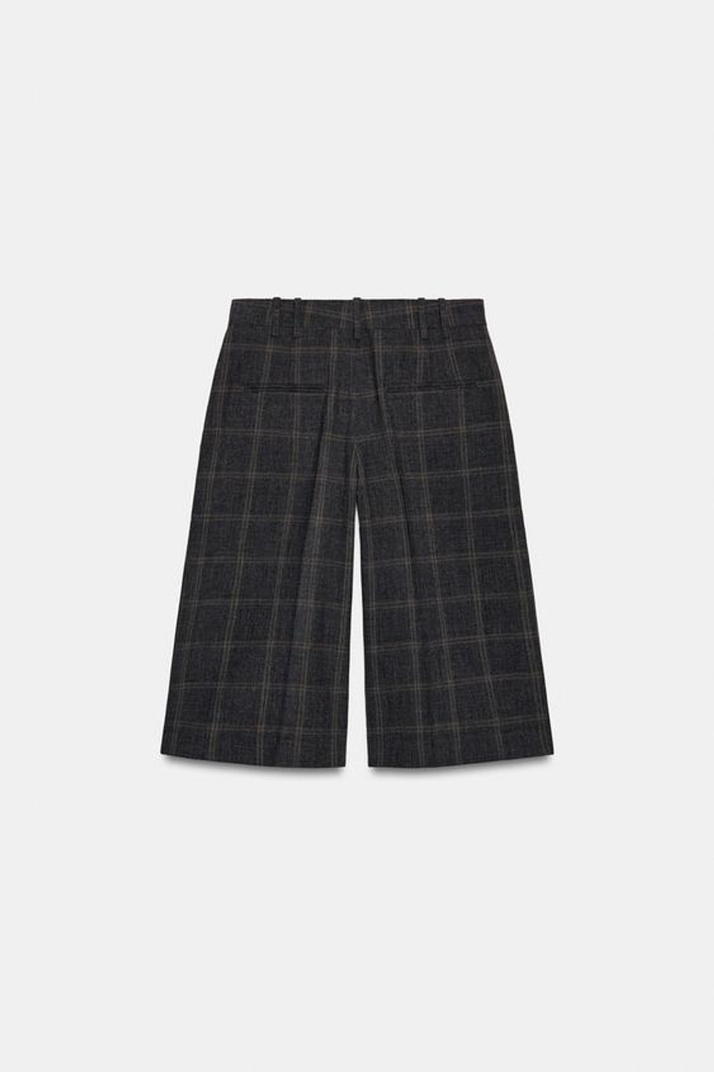 ZARA ШОРТЫ В КЛЕТКУ — ZW COLLECTION, СЕРЫЙ МЕЛАНЖ