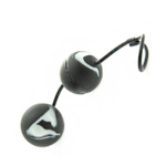 Анально-вагинальные шарики со смещенным центром тяжести Duo Balls черного цвета (Цвет: черный с белым)