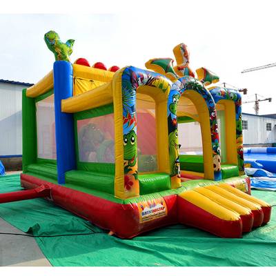 Коммерческий надувной батут «Динопарк 2» с крышей, 6*4*4,3 м