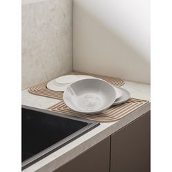 Коврик для сушки посуды Dry Flex, 34,5х31,5 см, бежевый