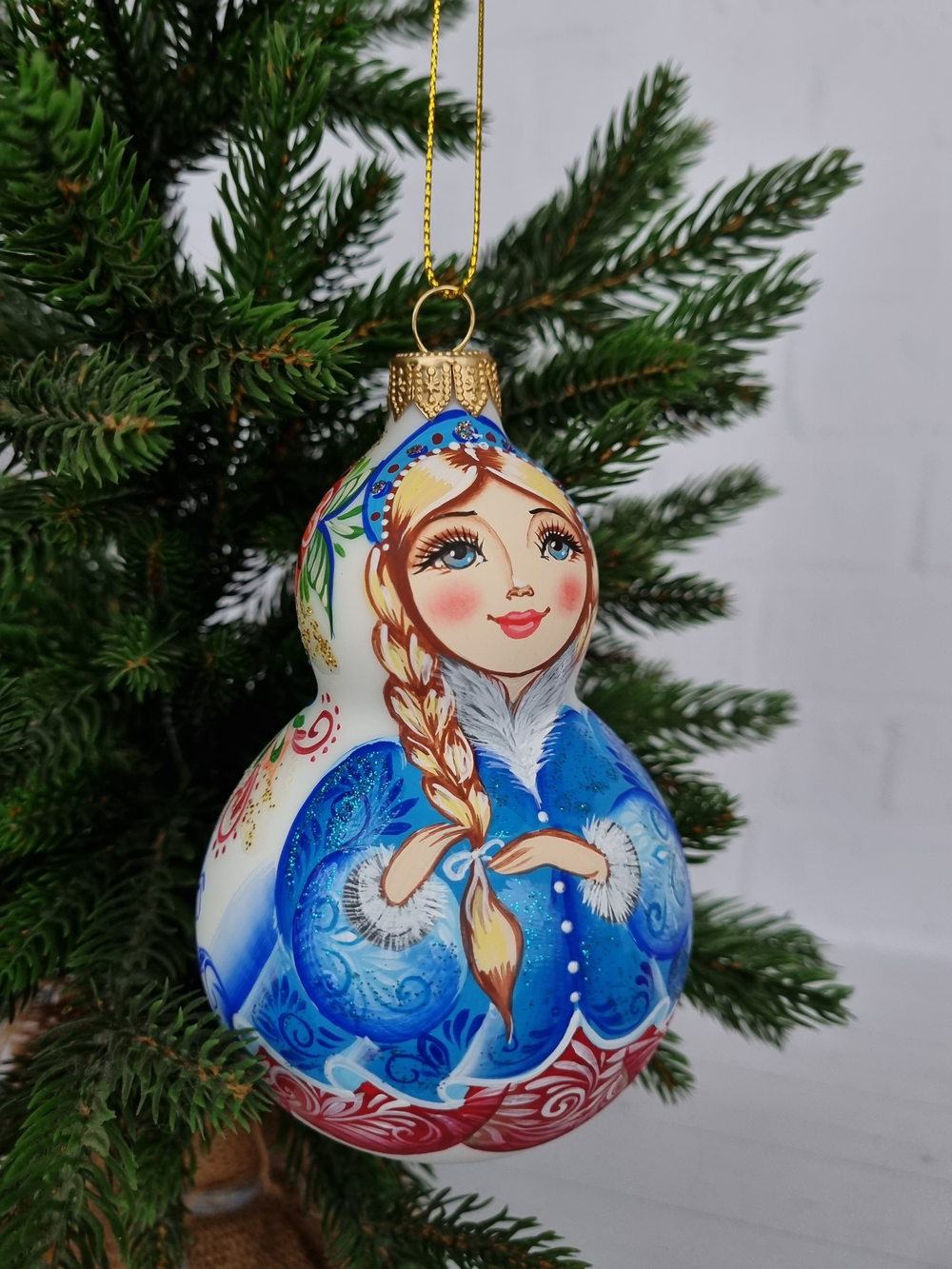 Матрешка стеклянная  Снегурочка