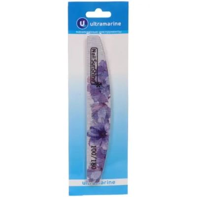 Пилка наждачная профессиональная «ЭЛЛА», цинии, 100/180грит, 2,8*17,8см (блистер Ultramarine)