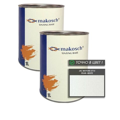 Автоэмаль makosch/JAC MOTORS ST15, Базовая эмаль, белый, перламутр, 800мл.