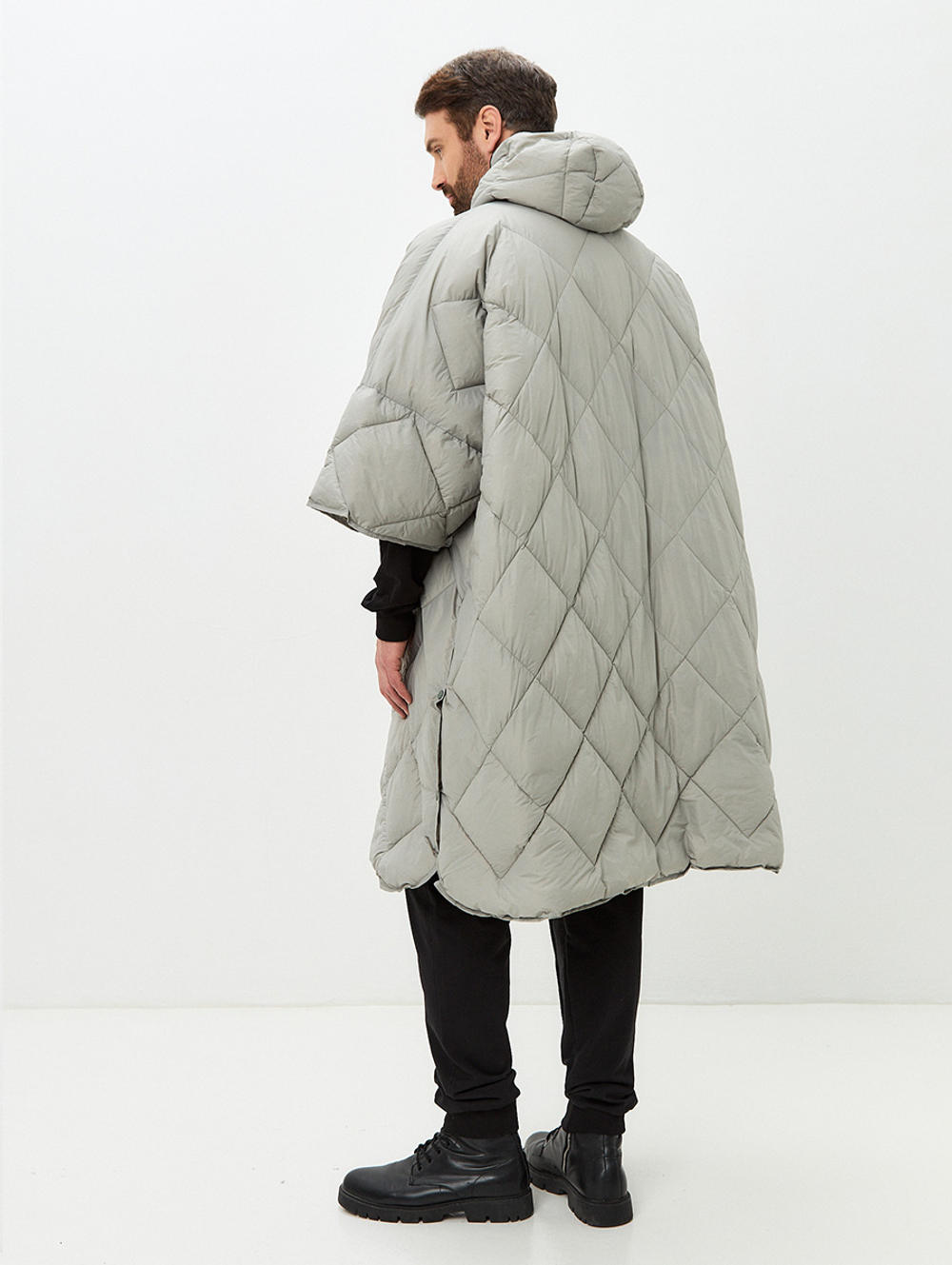 Утеплённое пончо 3 в 1 Shikotan grey unisex