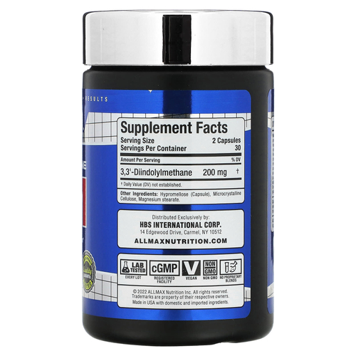 ALLMAX, Essentials, DIM, 60 растительных капсул (100 мг в 1 капсуле)