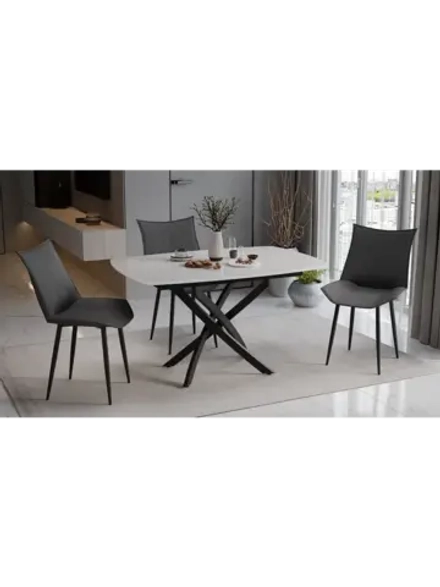 Стол кухонный Черный муар 134(173)х90х75 см