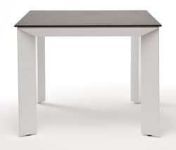 "Венето" обеденный стол из HPL 90х90см, цвет "серый гранит", каркас белый