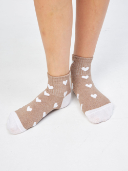 Носки с принтом сердечками гольфы
