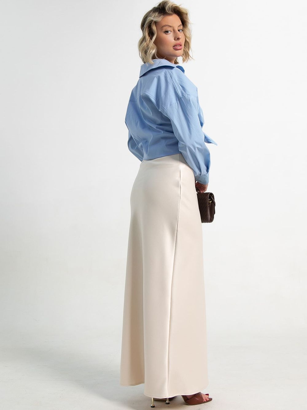 Юбка атласная Эвелин (сливочная) Ю15382-25М LT Collection