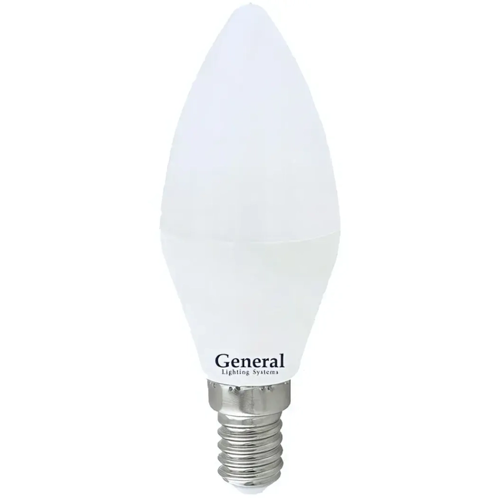 Лампа светодиодная GENERAL, Е27, 10Вт, С37 (свеча), 220В, 840Лм, 4500К (10/100)