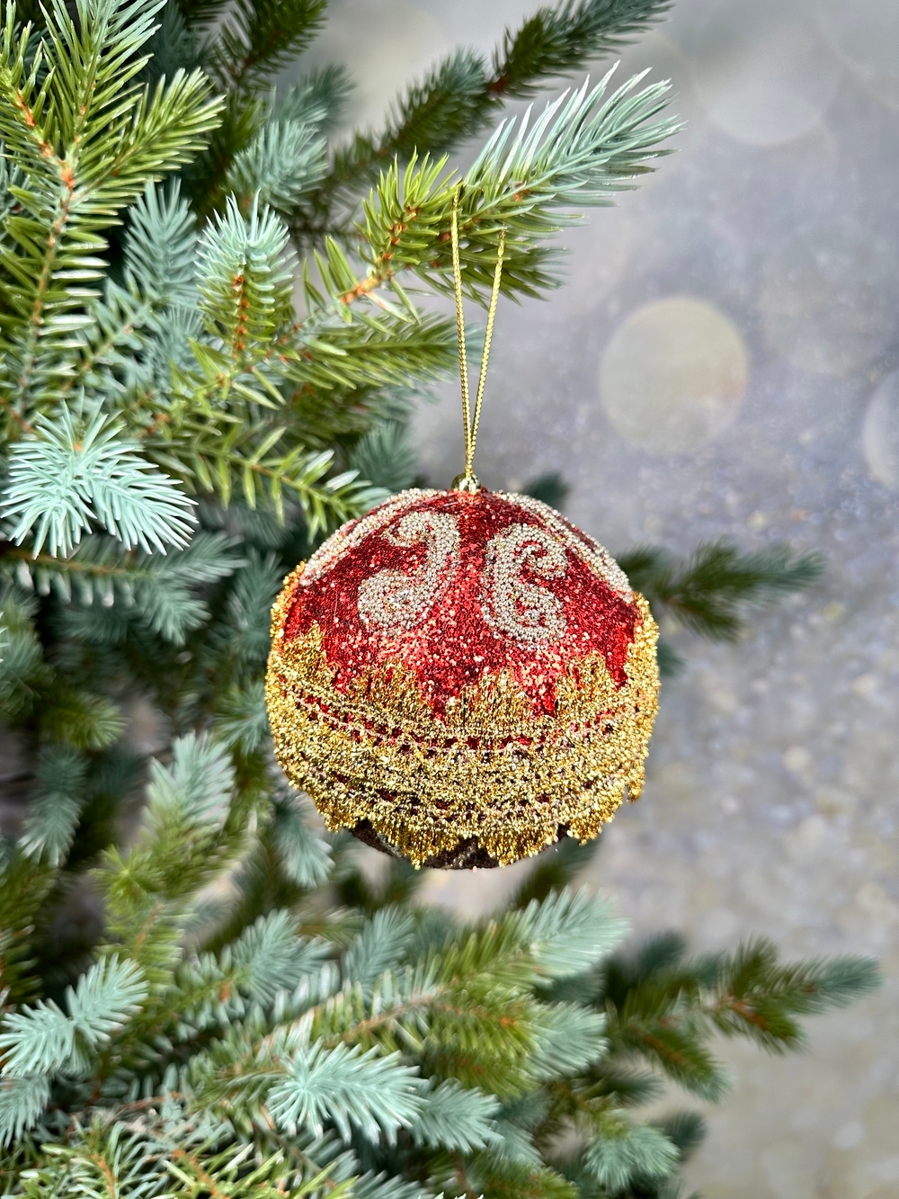 Шар 10см ChristmasDeLuxe premium collection красно-коричневый