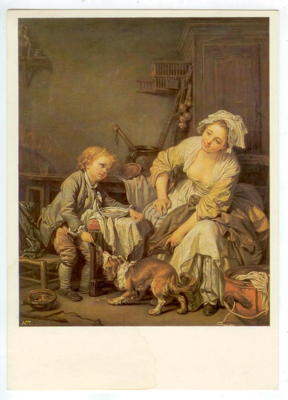 Почтовая открытка СССР Жан-Батист Грёз - Балованное дитя