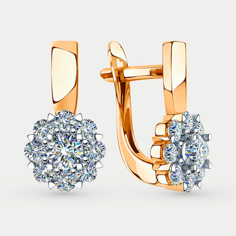 Серьги женские с фианитами