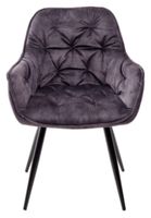 Стул-кресло MALTA 912-06 темно-серый, велюр/черный каркас / ножки чёрные