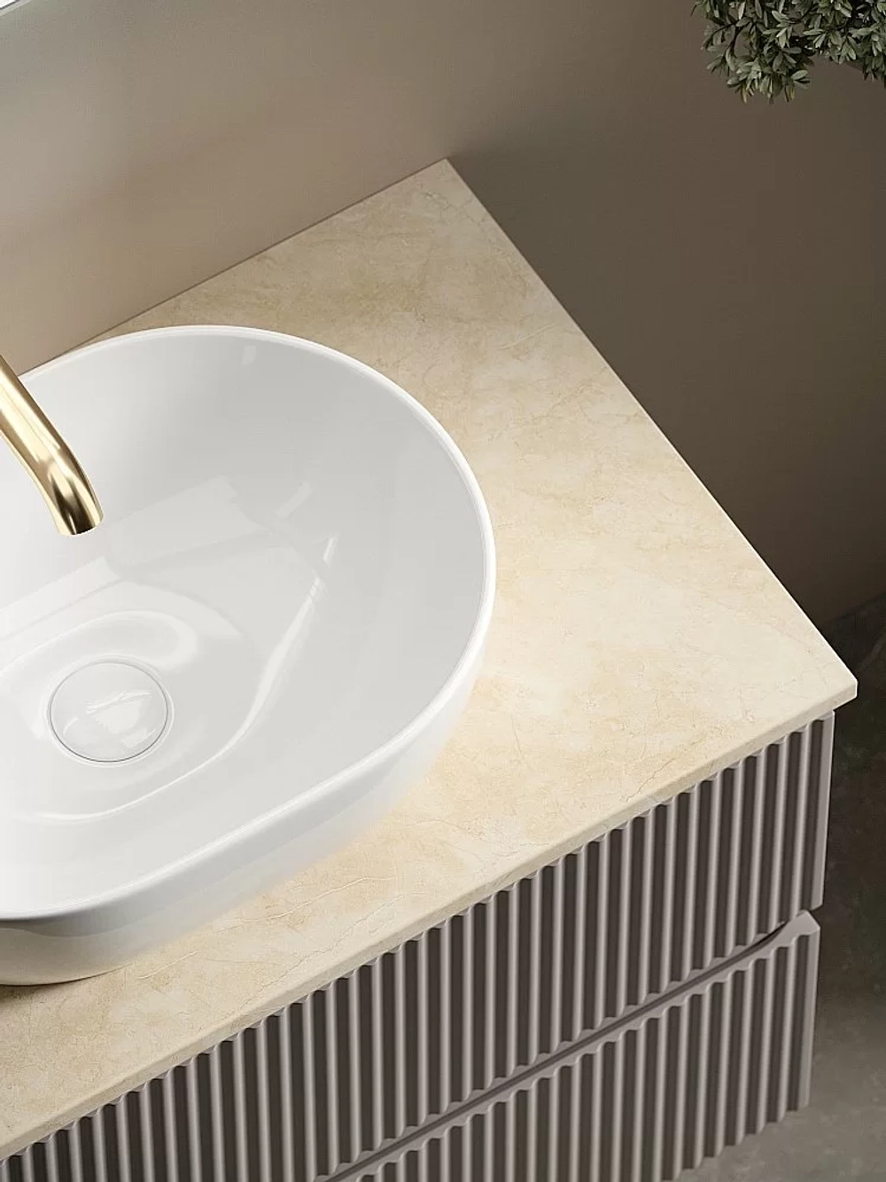 Тумба с раковиной Sancos SNOB R 80 со столешницей, Doha Soft