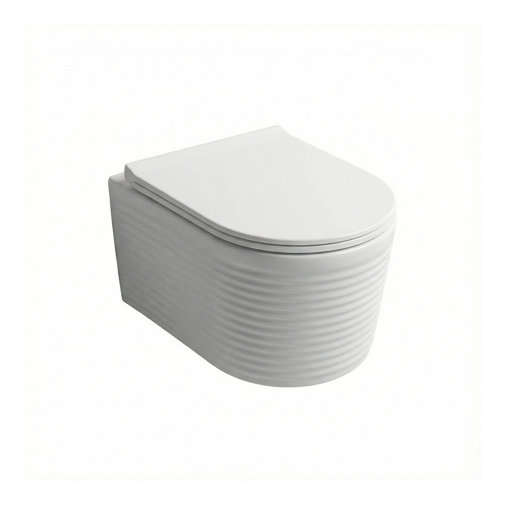 Унитаз подвесной безободковый WAVE LINE Tornado3.0, сид. дюропласт, м/л, быстр, БЕЛЫЙ глянец (L)