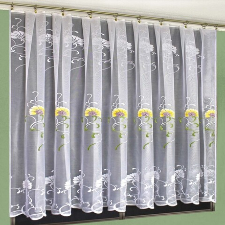 Занавеска "Ф. ЖЁЛТЫЙ ЦВЕТОК", цвет белый с ярким рисунком, Польша.