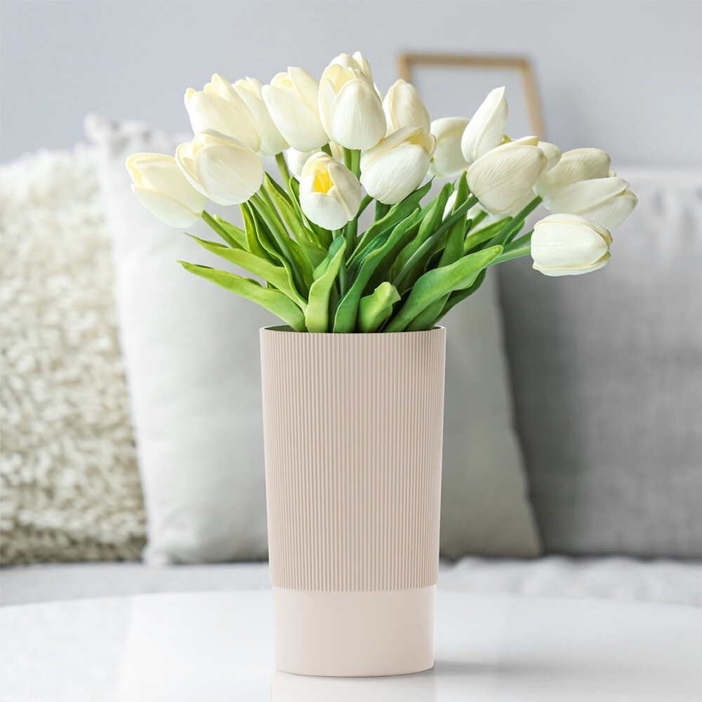 Ваза для цветов под срезку 28см "Версаль" (бежевый)