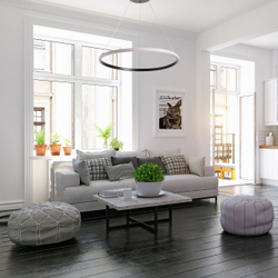 Люстра подвесная светодиодная De City Оскар, 50 Вт LED, 18 кв м, черная