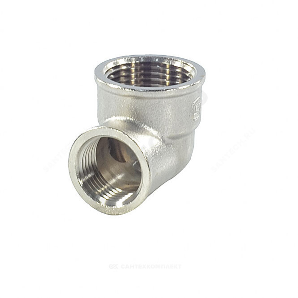 Угольник латунь никель переходной Ду 25х20 (1"х3/4") ВР/ВР SantechSystems