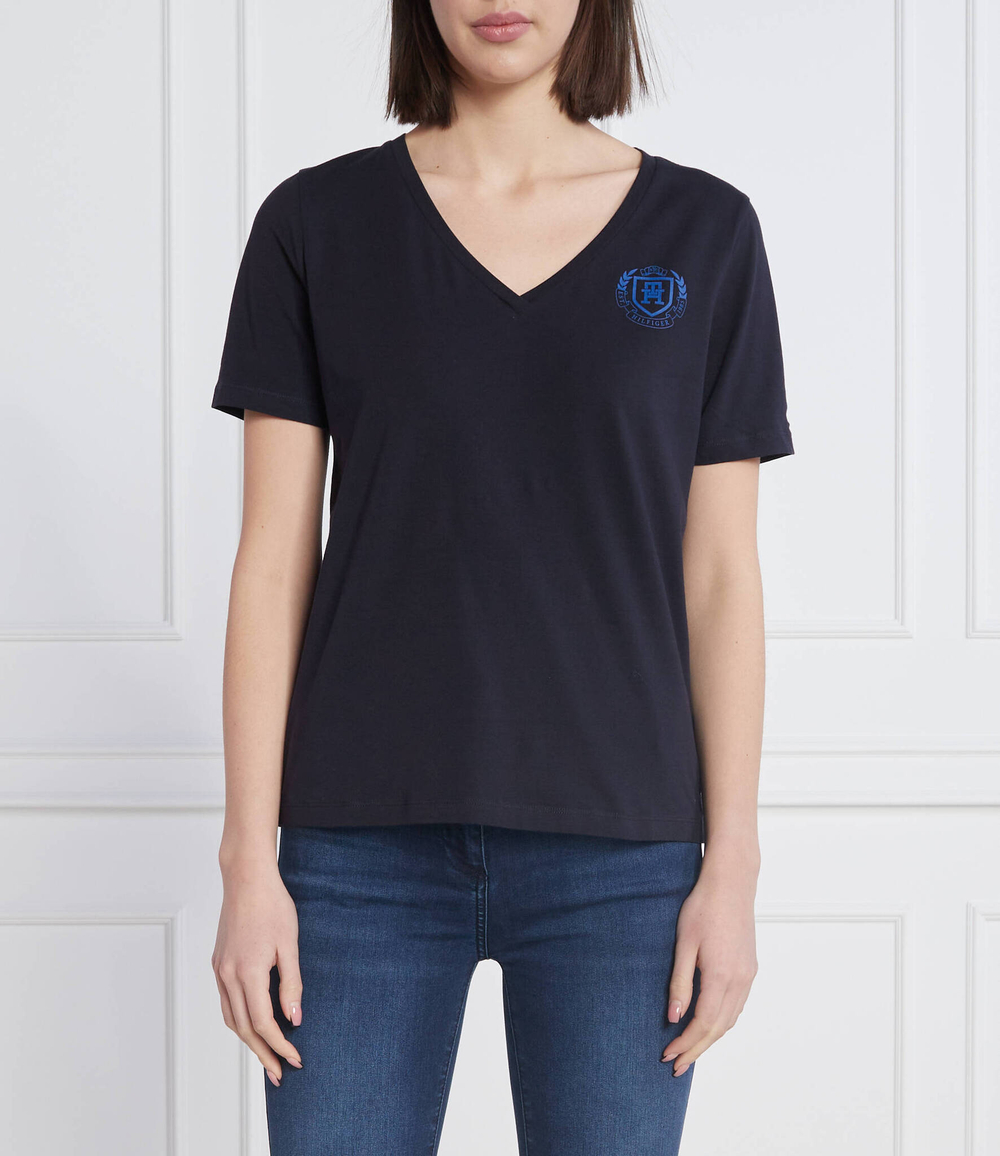 футболка crest v-nk Tommy Hilfiger - темно-синий(WW0WW37204)
