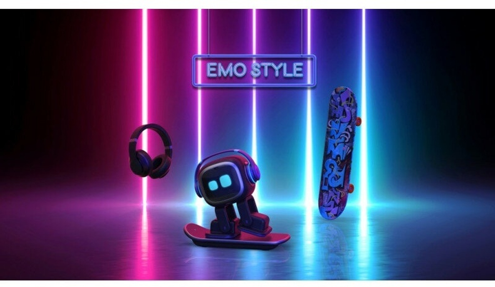 Робот EMO AI Desktop Pet с зарядной станцией (черный)