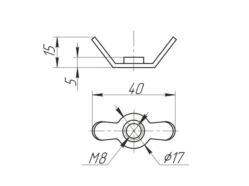 Гайка-барашек М8 (1000)