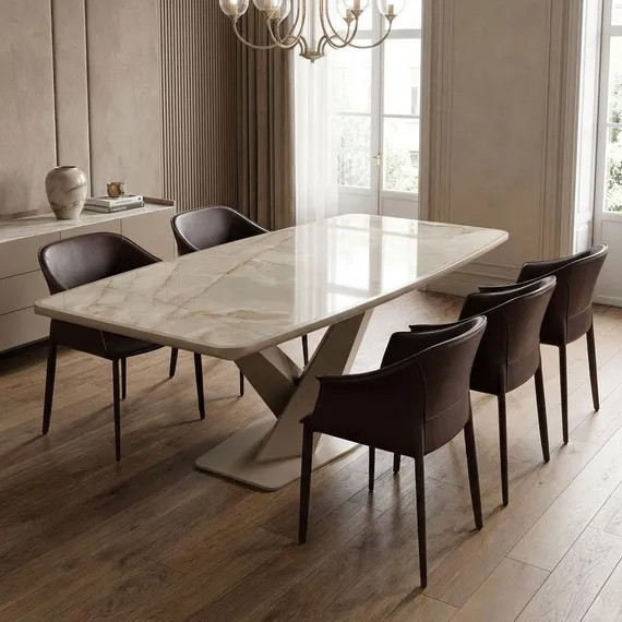 Стул Gio, коричневая кожа